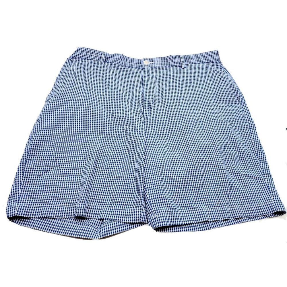 Jos A Banks Shorts Mens Size 38 "Stay Cool" Blue Plaid Casual Golf Tennis Preppy